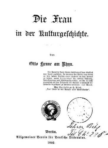 Die Frau in der Kulturgeschichte
