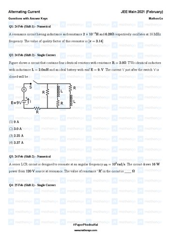 Mathongo jee main physics Chapterwise 2021