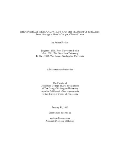 Philosophical (pre)occupations and the problem of idealism: From ideology to Marx's critique of mental labor