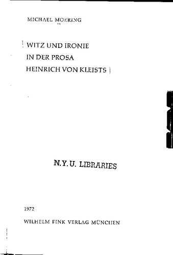 Witz und Ironie in der Prosa Heinrich von Kleists