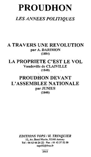 Proudhon, les années politiques.