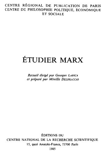 Etudier Marx