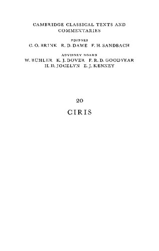 Ciris: A Poem Attributed to Vergil
