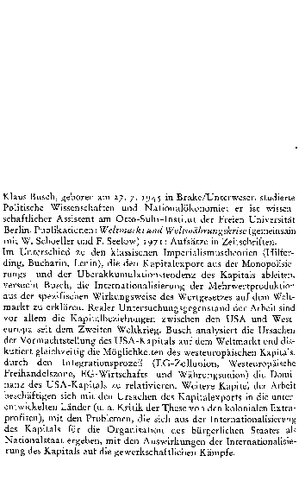 Die multinationalen Konzerne : zur Analyse der Weltmarktbewegung des Kapitals