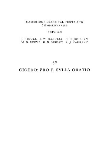 Cicero: Pro P. Sulla oratio