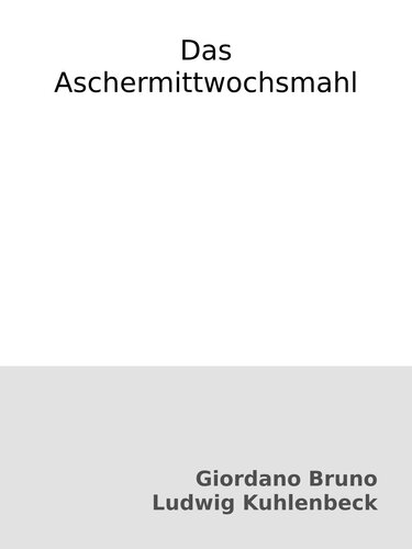 Das Aschermittwochsmahl