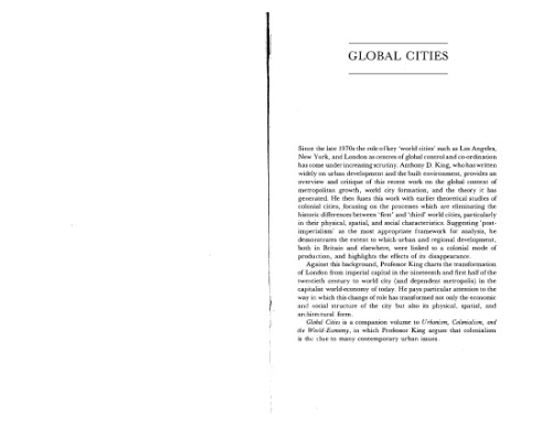 Global Cities: Post-Imperialism and the Internationalization of London (International Library of Sociology)