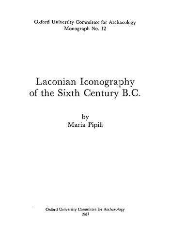 Laconian Iconography of the Sixth Century B.C.
