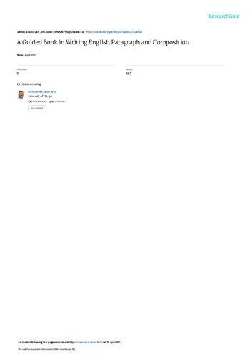 A Guided Book in Writing English Paragraph and Composition