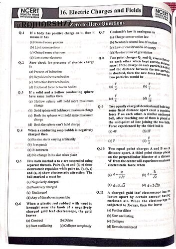 NCERT WORD TO WORD PHYSICS CLASS XII