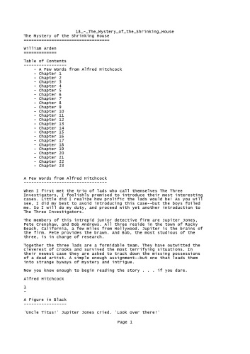 The Mystery of the Shrinking House (Alfred Hitchcock and the Three Investigators #18)