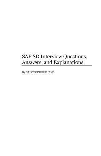 SAP SD Interview Questions, Answers, and Explanations