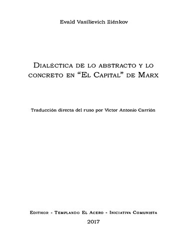 Dialéctica de lo abstracto y lo concreto en El Capital de Marx