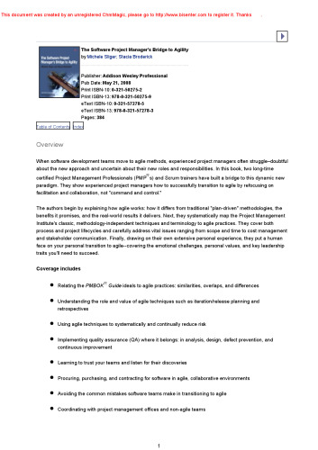 The Software Project Manager's Bridge to Agility