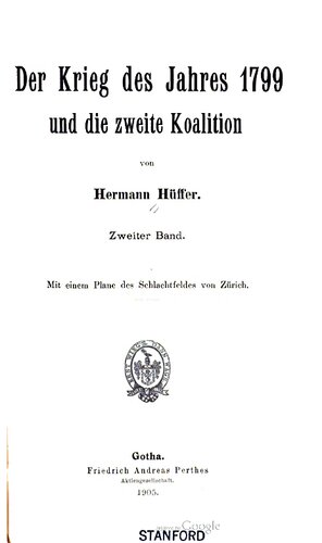 Der Krieg des Jahres 1799 und die Zweite Koalition