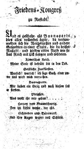 Der Friedens-Kongreß zu Rastadt [Rastatt]