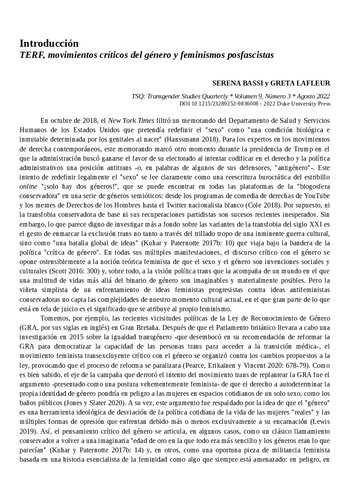 TERF, movimientos críticos del género y feminismos posfascistas