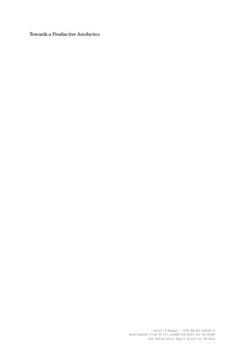 Towards a Productive Aesthetics Contemporary and Historical Interventions in Blake and Brecht