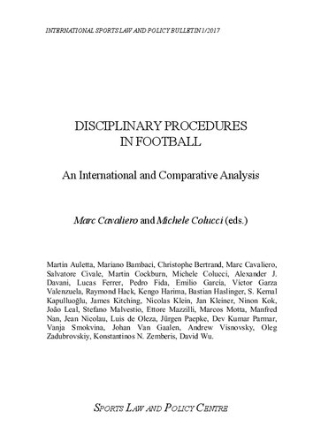 Disciplinary Procedures in Football. An International and Comparative Analysis