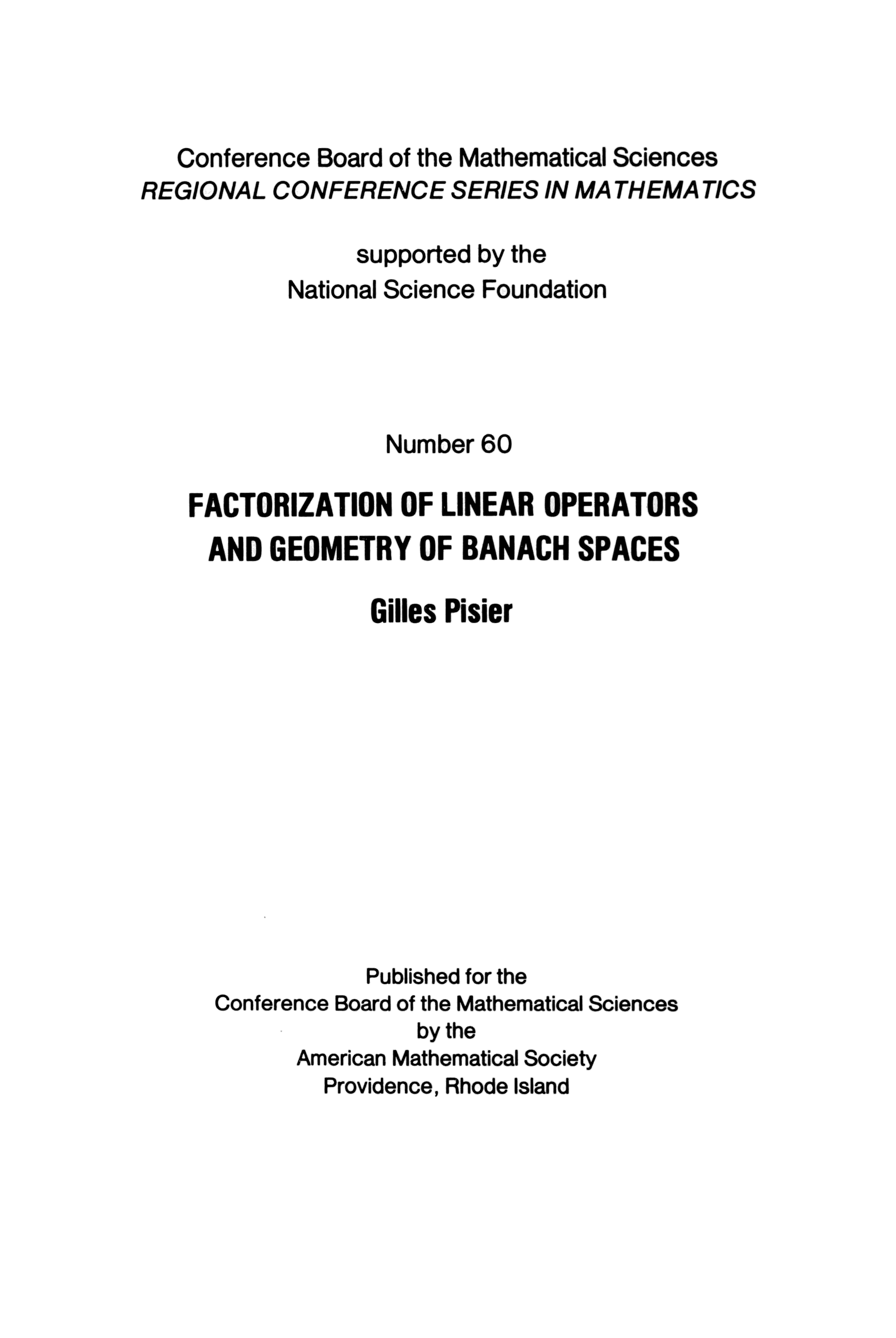 Factorization of Linear Operators and Geometry of Banach Spaces