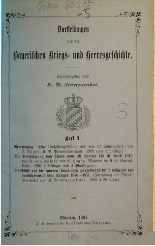 Darstellungen aus der bayerischen Kriegs- und Heeresgeschichte