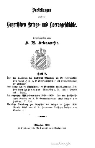 Darstellungen aus der bayerischen Kriegs- und Heeresgeschichte