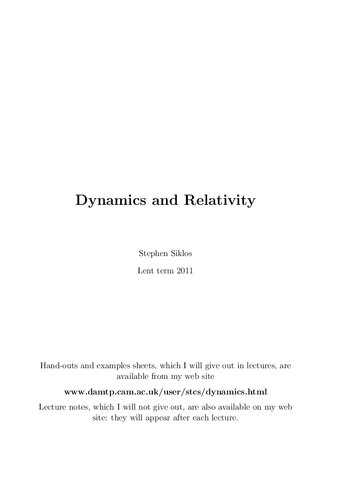 Dynamics and Relativity