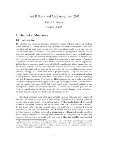 Statistical Mechanics