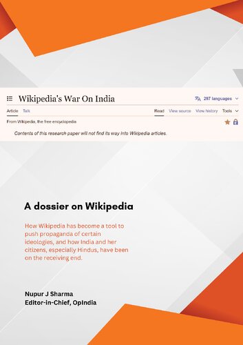 Wikipedia's war on India, A dossier on wikipedia bias