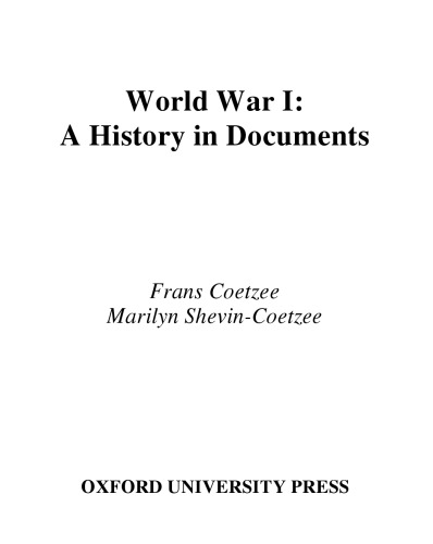 World War I: A History in Documents (Pages from History Series)