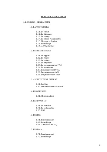 Formation: Maintenance informatique