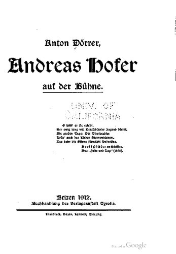 Andreas Hofer auf der Bühne