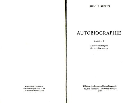 Autobiographie Volume 1