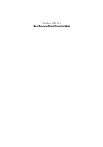 Rechtshandbuch Unternehmensbewertung