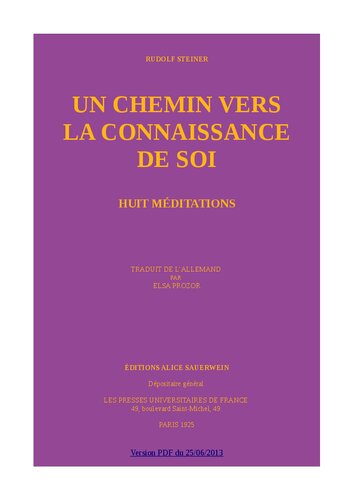 Chemin vers la connaissance de Soi. 8 méditations