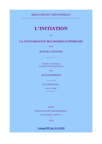L'initiation ou la connaissance des mondes supérieurs