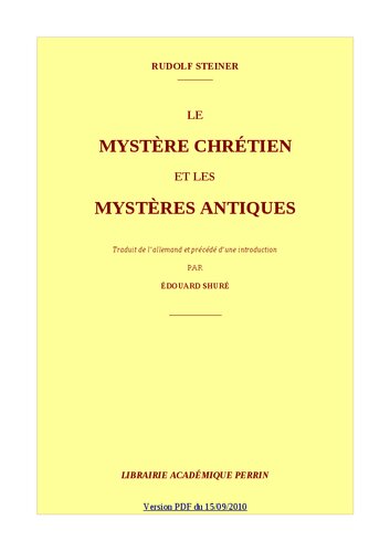 Mystère chrétien et mystères antiques