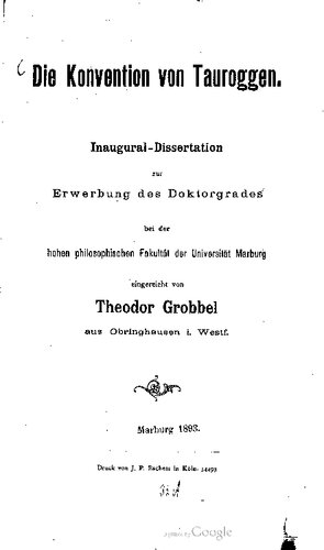 Die Konvention von Tauroggen