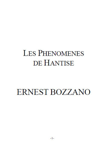 Les phénomènes de hantise