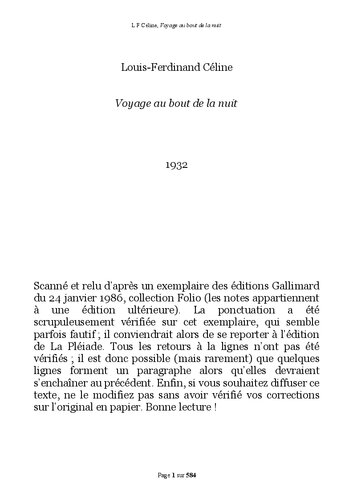 Voyage au bout de la nuit