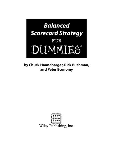 Balanced Scorecard Strategy For Dummies