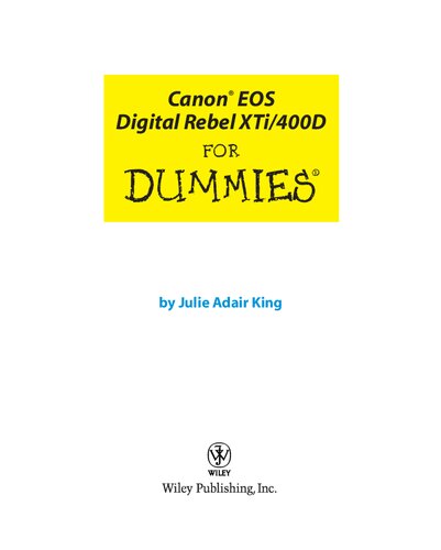 Canon EOS Digital Rebel XTi / 400D For Dummies