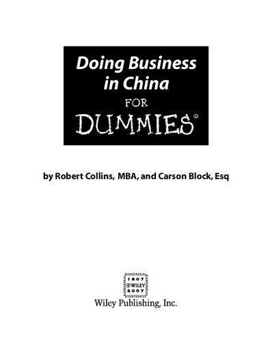 Doing Business in China For Dummies