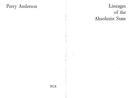 Lineages of the Absolutist State