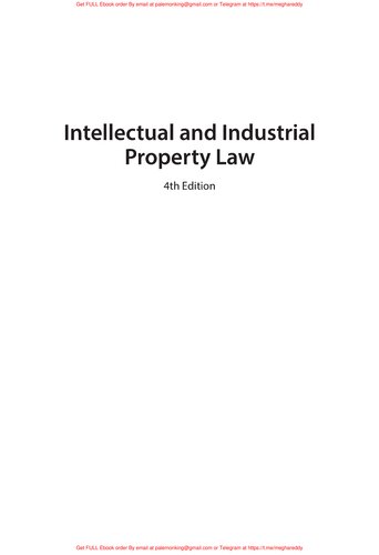 Intellectual and Industrial Property Law