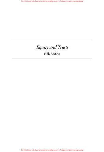 Equity and Trusts