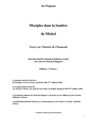 Disciple dans la lumière de Michael. Textes sur l'histoire de l'humanité