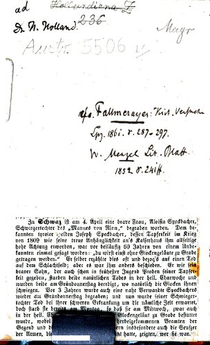 Der Mann von Rinn (Joseph Speckbacher) und Kriegsereignisse in Tirol 1809