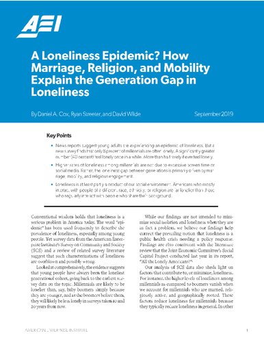 A Loneliness Epidemic? How Marriage, Religion, and Mobility Explain the Generation Gap in Loneliness