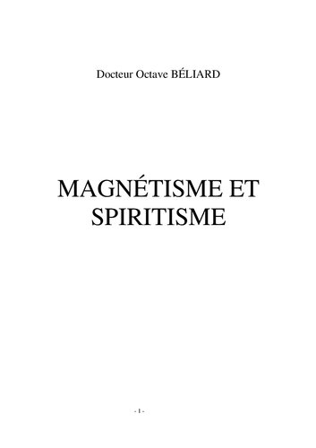 Magnétisme et spiritisme